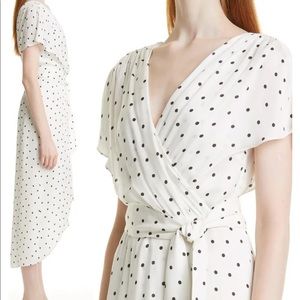 alice and olivia darva polka dot faux wrap dress